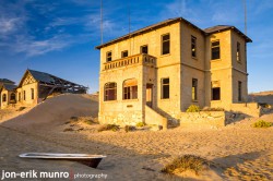 An exterior view of one of the houses at Kolmanskop.